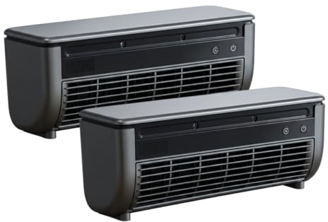 Aires acondicionados móviles, ventilador de aire acondicionado, mini acondicionador portátil de 2 piezas, ventilador de refrigeración recargable por USB con niebla fría y 3 velocidades, control remot