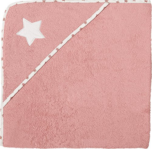 Erwin Müller Kapuzenbadetuch mit Applikation Frottier rosa-weiß Größe 140x140 cm
