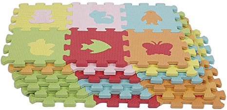 Wefun Tierteppich aus Schaumstoff, 36 Teile, Tiermotiv, Puzzle, Schaumstofffliesen für Kinder