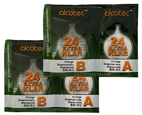 2X Alcotec Extra Klar 24hr Finings Super TurboKlar 135g for 25L Homebrew