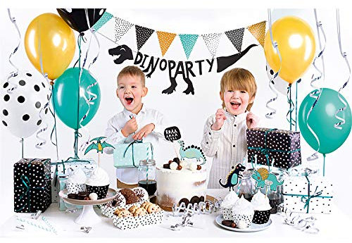 Set de fête Dinosaur Kids Birthday Decoration 39 pieces. Vaisselle jetable de couleur pastel