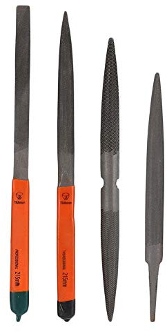4pcs Stainless Steel Wax Carvers Set for Jewelry Making Gold Silver Files Tool Kit with Square Triangular Round Half Round Grinding Accessories Need
