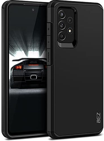 BEZ Hülle für Samsung A52s 5G Hülle, Handyhülle Stoßfestes Kompatibel für Galaxy A52 / A52s [Heavy Duty] Outdoor Dual Layer Armor Case Handy Robuste, Schwarz