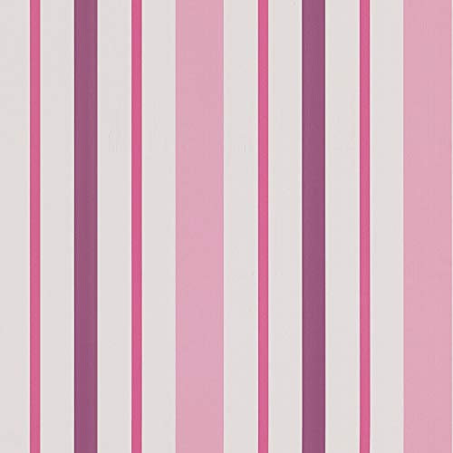 Papier peint violet, rose & blanc | Papier peint à rayures enfant 89831-9 | Papier peint chambre fille SP03456 | Papier peint pas cher rayé