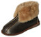 Damen & Herren Lammfell Hausschuhe Alaska Dunkelbraun Fellschuhe mit Reißverschluss 100% Merino Schaffell für Wohlgefühl - warm, atmungsaktiv Schuhgröße 39