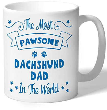 Dachshund Dad Mug - Pawsome - Dachshund Gifts (Blue Print)