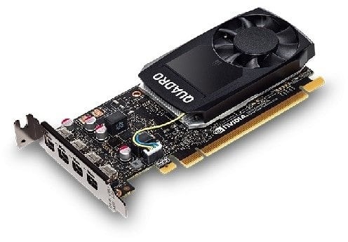 Dell Nvidia Quadro P1000 4GB GDDR5, 640 Cuda Cores, 4x Mini DisplayPort Low & High Profile PCIe Express Professional Graphic Card – Black – Includes 4 Display cables (Renewed)