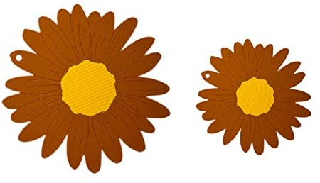 Topfuntersetzer,Taxually Untersetzer Topf (2 Stück) Topfuntersetzer Silikon/Untersetzer Silikon Hitzebeständiges/Silikon Topflappen/Topf Untersetzer-Set/Topflappen/Küchenutensilien (Braun)