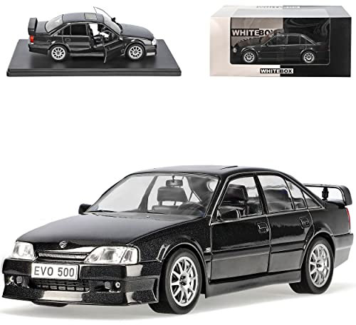 Ixo Opel Omega A Evolution 500 Limousine Schwarz Grau 1986-1993 Mit Sockel 1/24 Whitebox Modell Auto