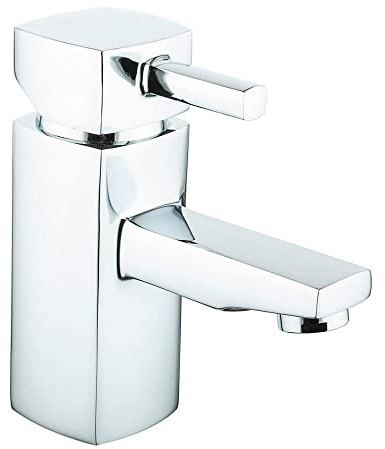Aquariss Modern Mono Basin Mixer Tap Bathroom Sink Tap Chrome with UK Standard Hoses