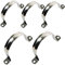Ohamtes 5PCS 50mm(2) Pipe Band Clamps, 201 Stainless Steel Pipe Clamps, Two Hole Pipe Band Tension Clamps, U-Shaped Pipe Clips, Saddle Clamps