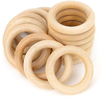 RUBY Holzring,Holzring Hölzern für Basteln DIY Handwerk Ring Anhänger und Anschlussstück Schmuck Machen Spielzeug 20 Stück (Ø 55mm)