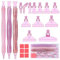 papasgix 5D Diamond Painting Zubehör Stift Kits, DIY Diamond Painting Pen Set Werkzeuge, Painting Tools Metal Drill Pen mit Metall Ersatz Stiftköpfen für Kunst Diamanten Malerei (22er, Rosa)