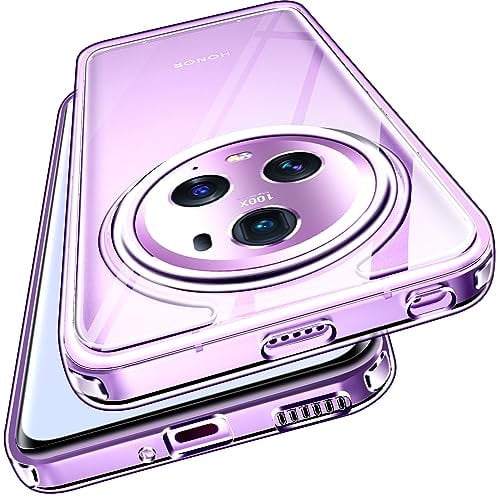 ivoler Anti-Amarillo Clara Funda para Honor Magic5 Pro/Honor Magic 5 Pro, [Protección Militar] Carcasa Bumper Teléfono Antigolpes Transparente Anti-arañazos Silicona PC Duro Case