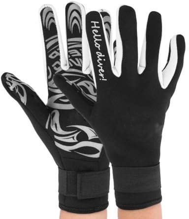 Agatige Guanti da Immersione in Neoprene 2 mm, Guanti Neoprene Donna Uomo Elastico Termico Guanti da Sub Anti Scivolo Guanti in Neoprene per Immersioni Subacquee Surf Snorkeling Pesca