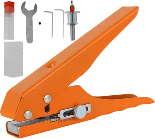 Uadme Perforatore A Foro Singolo, Perforatore per Carta, Punzonatrice 10 mm per Bordature, Carte Bancarie, PVC, Film Duro, Impiallacciatura Sottile