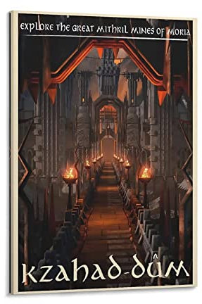 Khazad-Dum – Mittelerde Lotr Vintage-Poster – Leinwand-Kunst, 60 x 90 cm