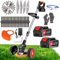 Debroussailleuse Electrique sans Fil 21V, Coupe Bordure sans Fil avec Batterie 4.0Ah et 4 Types de Lames, Débroussailleuses Electrique Batterie pour la Coupe de Jardin, Pelouses et Terres Agricoles