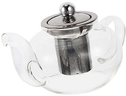 Zerodeko Tetera De Vidrio Resistente Al Calor Con Filtro Inoxidable Para Infusiones Casa y Oficina Accesorio Práctico y De Limpiar