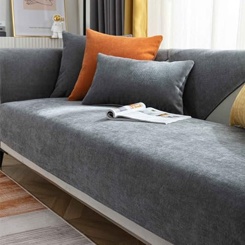 YWQJL Samt Sofabezug Sofaschoner rutschfest 1 2 3 4 Sitzer,l Form Sofaüberwurf,Sofa Überzug Ecksofa Pets Dog Couch Überzug Couch Überzug Sofa Überwurf(#37,90x180cm)