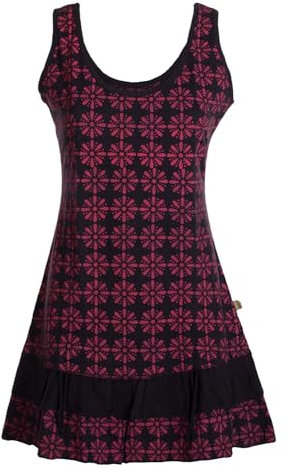 Vishes - Alternative Bekleidung - Damen Lagen-Look Träger-Kleid Jersey-Tunika Sommerkleid Schwarz 34