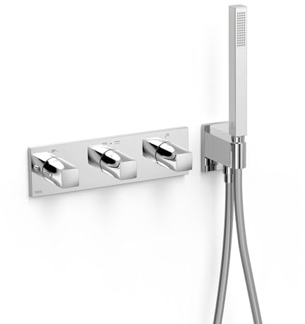 Tres 30725301 B-System Grifo Termostático Empotrado de 3 Vías Color Cromo