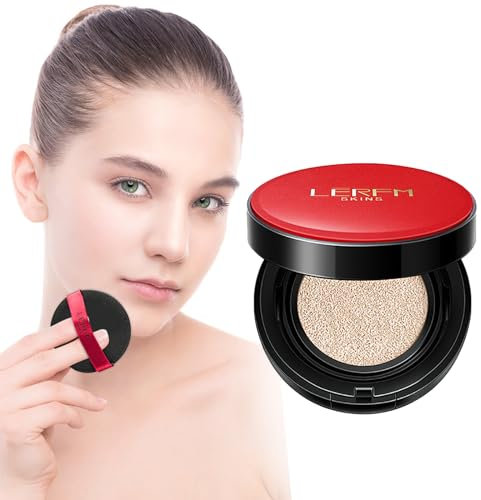 Maske Fit Rot Abgepolsterte Foundation,Japans Nr. 1 für gläserne Haut,langanhaltend,leicht,aufbaubare Deckkraft, halbmatt, für alle Hauttypen,Koreanische Cushion Foundation (Elfenbeinweiß, #1)