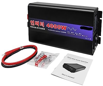 Onduleur 12v 220v 10000w, Onde Pure 12v 220v DC à AC, 12v 220v, Sinus Pur, avec Utilisation en Batterie (Color : 4000W, Size : 60V-220V 50HZ-Universal)