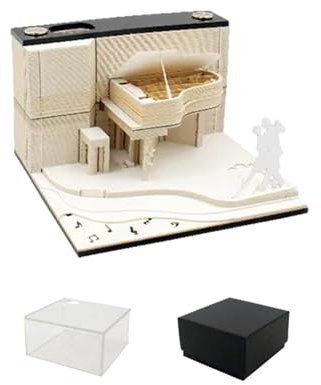 3D Kunstkalender 2024, Schreibtischkalender Memo Pad Kalender Modell, 3D Kalender Papier Kunst Schreibtisch Dekor, Kalender Skulptur Abreißen Kalender Notizen für Heimdekoration