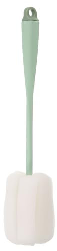 sourcing map Bottle Soft Brush,1 Pcs - 10'' Cleaner Brush with Soft Sponge, Cup Cleaner Brush for Cleaning Sports Bottles, Coffee Mugs,Nipple Brush (Green)