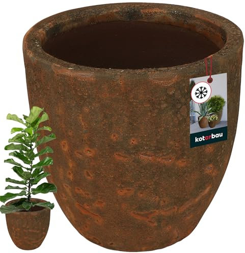 KOTARBAU® Keramik Pflanzenübertopf Braun Höhe 29 cm ⌀ 30cm glasierte Blumentöpfe innen Wohnzimmer Outdoor & Indoor frostsicher Blumentopf Plant Pot Topf für Pflanzen