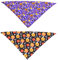 ORFOFE Halloween-haustierhalsband Für Hunde Und Katzen 2er-Pack 70 cm Dreiecksschal Aus Polyester Einzigartiges Kürbismuster Modisches Haustier-Accessoire