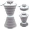 FANWINKJ Collapsible Water Bottle, 500ml BPA-Free Silicone Foldable & Reusable Lightweight Travel Bottle with Leak-Proof Cap and Carabiner for Sports, Hiking, Camping, and Outdoor Activities (gray)