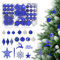 Aufun 108er Set Premium Weihnachtskugeln Kunststoff, mit Baumspitze Christbaumkugeln, Stern, Sichere Christbaumschmuck Set mit Aufhängen, Weihnachtsbaumkugeln Box Mehrweg Weihnachtsbaum Deko (Blau)