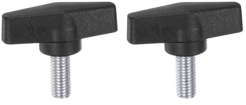 QUARKZMAN 2 Stück T-Flügelknöpfe M10 x 20mm Metrischer männlicher Gewindestift 55mm T-Kopf Kunststoffknopfgriffe Daumenschrauben Handspannknopfgriff Daumenschraube, Schwarz