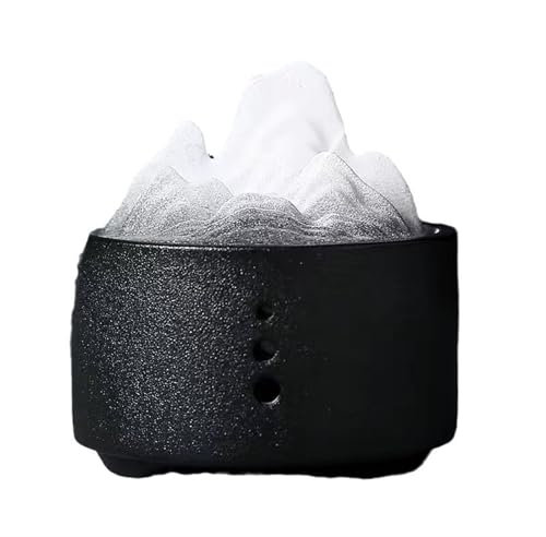 SXTYYH Céramique Pot à Ail for Le Comptoir Créativité Récipient à Ail Maison Ornements Pot à Oignon for Fruits, Légumes Récipient De Stockage(Noir)