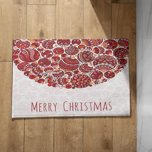 EHOMERY Schmutzfangmatte Nach Maß Ohne Rand Dünne Eingangstürmatte Weihnachten Schmutzfangmatte Comic Fussmatte Innen Dünn Waschbar 40x60cm,