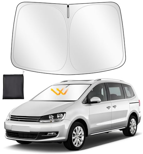 ZATOOTO Parasol para VW Sharan 2010-2020, Parasol Coche Delantero Plegable, Grueso y Reflectante de Poliéster Bloquea los Rayos UV y Mantiene el Coche Más Fresco