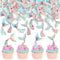 Blumomon 40 Stück Meerjungfrau Cupcake Topper Essbare Geburtstagstorte Topper Unter dem Meer Party Supplies Kuchen Dekoration Ocean Party