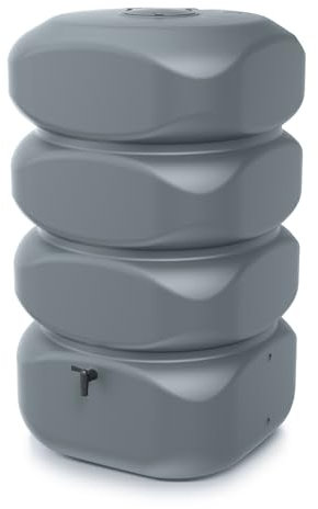 YourCasa Regentonne 700 Liter [Aquablock] mit Öffnung und Deckel - Wassertonne Moderne eckige Form - Regenfass Frostsicher aus Kunststoff Regenwassertonne Regenwassertank Wasserfass Garten (Grau)