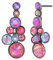 Konplott: pendelnde Ohrstecker Water Cascade, moderne traubenförmige Kristall-Ohrstecker, für Damen/Frauen (pink)