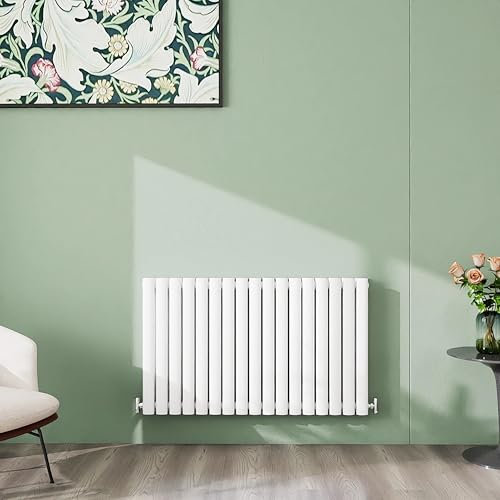 Simple Bathroom 600×1003mm White Radiator Horizontal Double Oval Column Designer Central Heating Rad for Bathroom/Kitchen/Living Room
