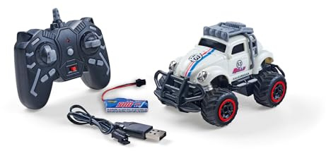 Carson 500404317 1:32 VW Beetle Rally 2.4GHz RTR Weiss - Ferngesteuertes Auto, Fahrzeug, Fahrzeit 60 min, RC Auto für Kinder, Spielzeug für Kinder, Remote Control Car