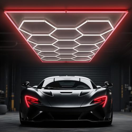 zpehyrin Hexagon Led Garage Wandleuchten, 14 Hex 6500k wasserdichte Hochhelligkeitsverbindungslampen, Einfache Installation Der Deckenbeleuchtung Für Workshop, Studio, Fitnessstudio