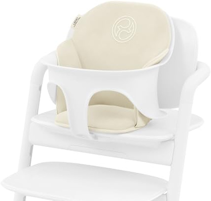 CYBEX Gold LEMO Komforteinsatz, für Hochstuhl & Sets, Canvas White | Für CYBEX LEMO Baby Set und LEMO Hochstuhl, Für Kinder ab 6 Monate bis 3 Jahre, Gepolstert, Leicht anzubringen