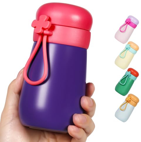 pluseight Stainless Steel Water Bottle, 380ml/12oz Double Walled Vacuum Insulated Metal Water Bottle for Hot&Cold Drinks for Handbag - 100% Leakproof (Purple)