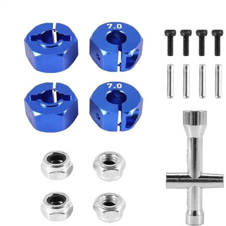 Kompatibel Mit Traxxas Für Slash 4X4 Für VXL 2WD 1/10 RC-Autoteile. Metall 12 Mm Sechskant-Radnabenanschlüsse. M4 Flansch-Kontermutter. Kreuzschlüssel. RC Auto Upgrade-Teile