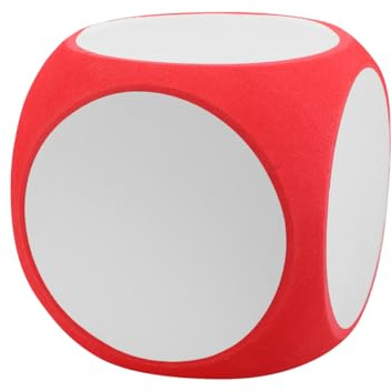 Dadi in Spugna Rossi 10cm Scrivibili per Gioco Fai da Te | Blocco Vuoto Dry Erase, Superficie Lavabile e Resistente All’usura, Uso Casa e Decorazione