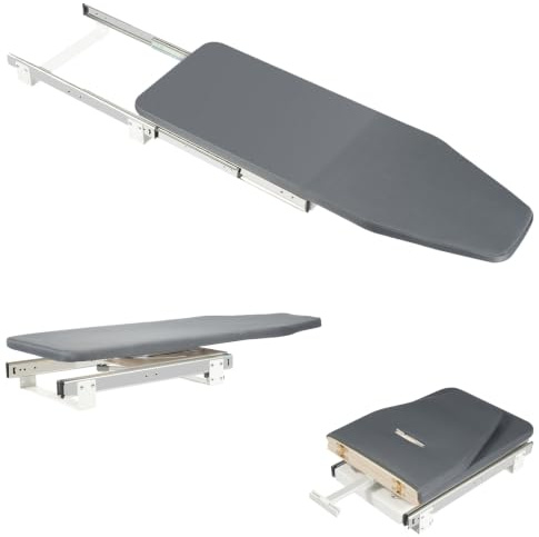 Goddlgjik Tabla de planchar de pared plegable, tabla de planchar extensible, rotación de 180°, plegable, mesa de planchado para dormitorio, vestidor, sala de costura, 80 × 29,5 × 12 cm, gris