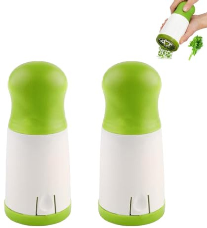 2pcs Picadora De Perejil, Molinillo De Hierbas Aromáticas | Utensilios De Cocina Para Verduras Con Cuchillas De Acero Inoxidable, Accesorios De Cocina Para Picar Ajo, Cilantro Y Especia